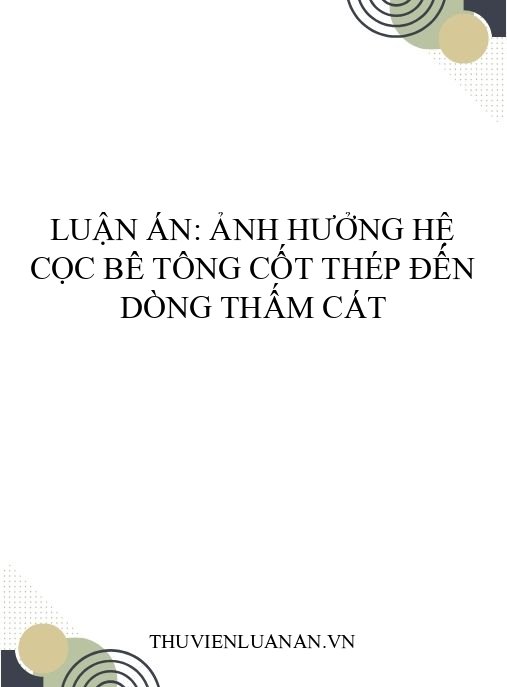 Luận án: Ảnh hưởng hệ cọc bê tông cốt thép đến dòng thấm cát