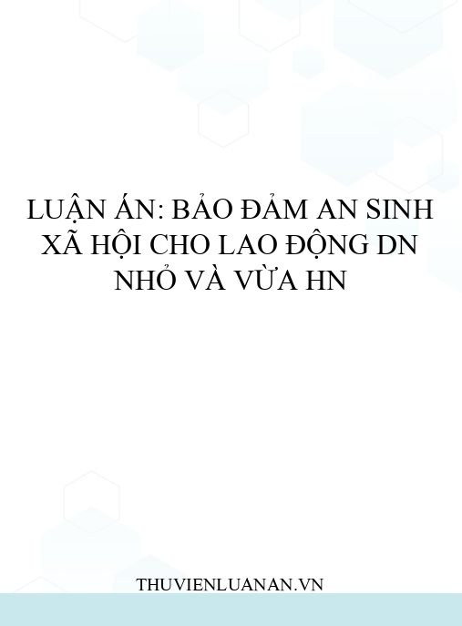 Luận án: Bảo đảm an sinh xã hội cho lao động DN nhỏ và vừa HN
