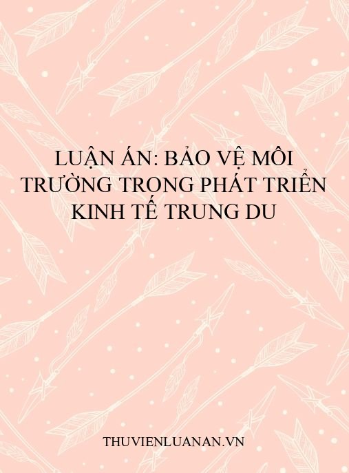 Luận án: Bảo vệ môi trường trong phát triển kinh tế Trung du