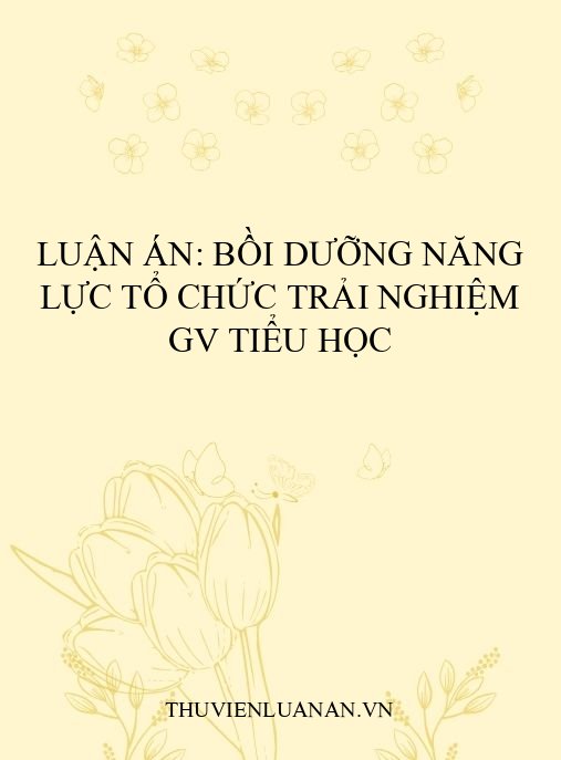 Luận án: Bồi dưỡng năng lực tổ chức trải nghiệm GV tiểu học