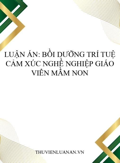 Luận án: Bồi dưỡng trí tuệ cảm xúc nghề nghiệp giáo viên mầm non