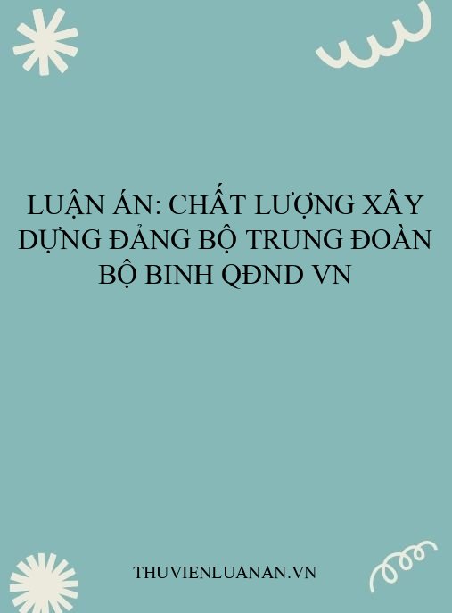Luận án: Chất lượng xây dựng đảng bộ trung đoàn bộ binh QĐND VN