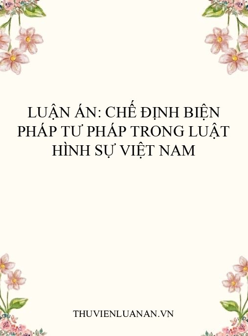Luận án: Chế định biện pháp tư pháp trong luật hình sự Việt Nam