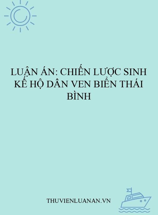 Luận án: Chiến lược sinh kế hộ dân ven biển Thái Bình