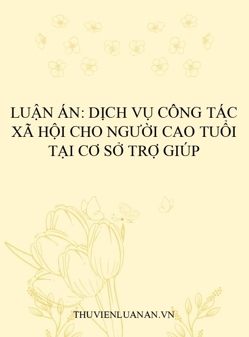 Luận án: Dịch vụ công tác xã hội cho người cao tuổi tại cơ sở trợ giúp