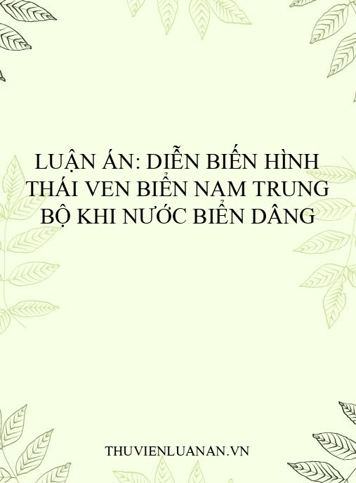 Luận án: Diễn biến hình thái ven biển Nam Trung Bộ khi nước biển dâng