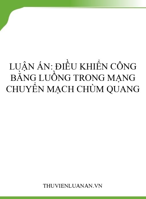 Luận án: Điều khiển công bằng luồng trong mạng chuyển mạch chùm quang