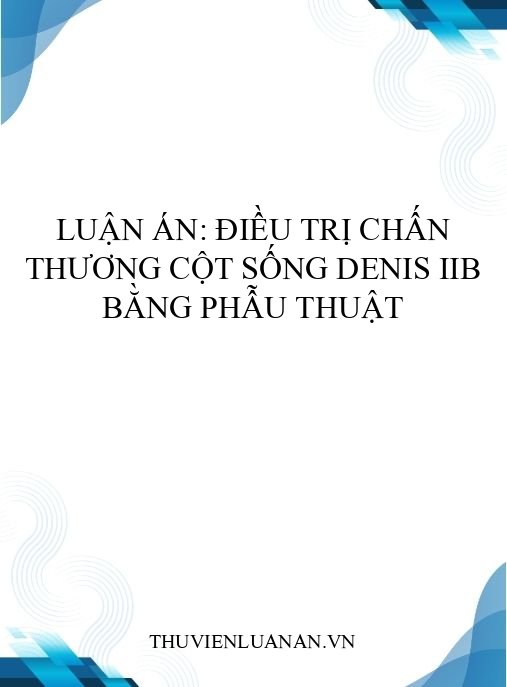 Luận án: Điều trị chấn thương cột sống Denis IIB bằng phẫu thuật