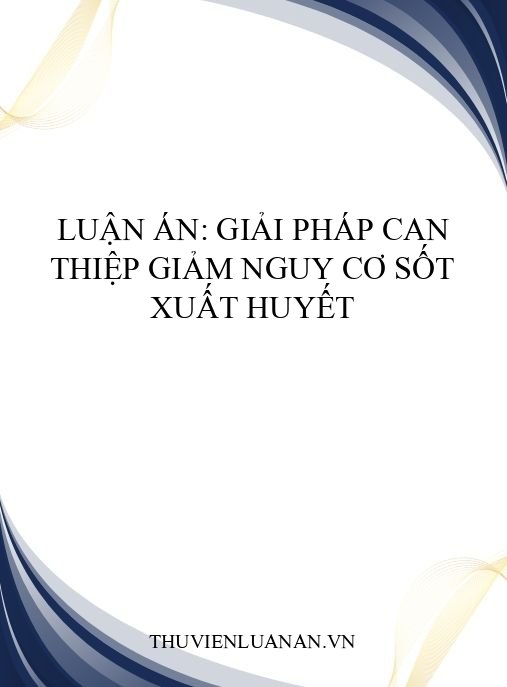 Luận án: Giải pháp can thiệp giảm nguy cơ sốt xuất huyết
