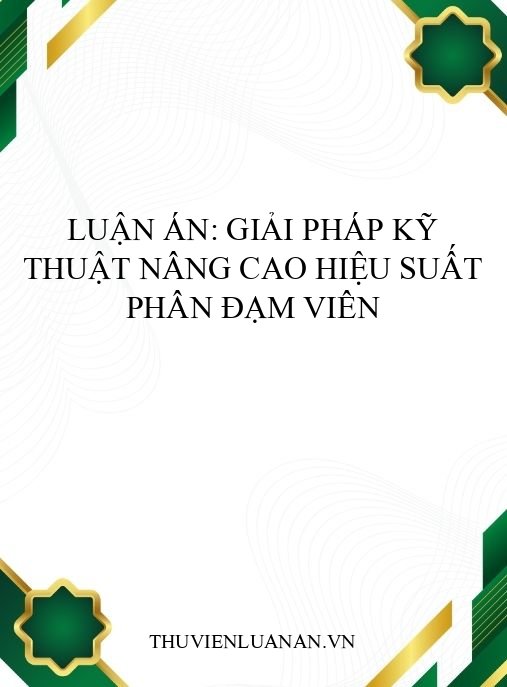 Luận án: Giải pháp kỹ thuật nâng cao hiệu suất phân đạm viên