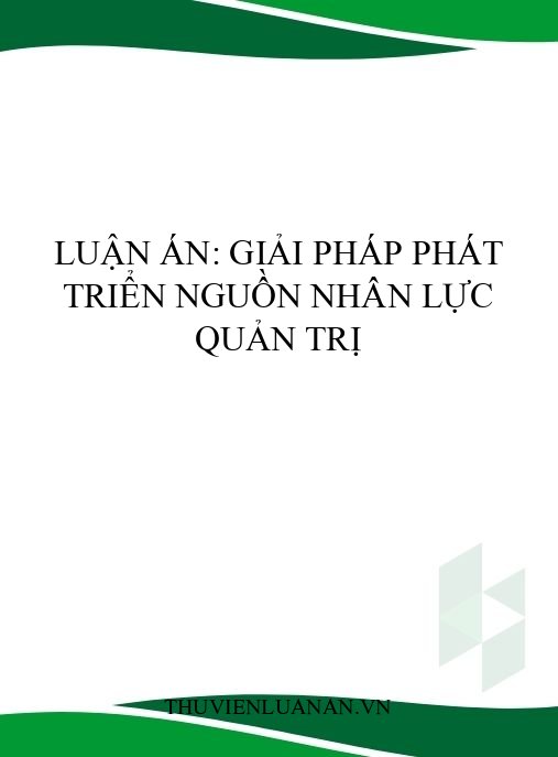 Luận án: Giải pháp phát triển nguồn nhân lực quản trị