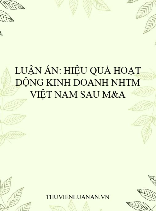 Luận án: Hiệu quả hoạt động kinh doanh NHTM Việt Nam sau M&A