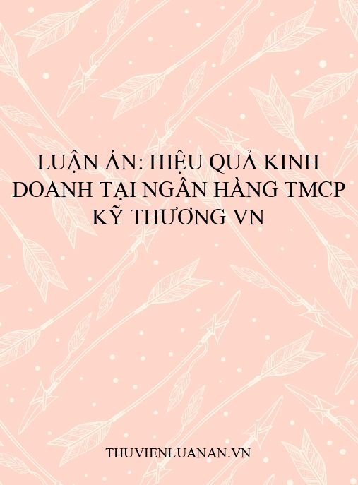 Luận án: Hiệu quả kinh doanh tại Ngân hàng TMCP Kỹ thương VN
