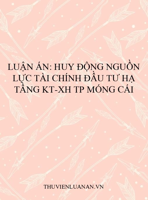 Luận án: Huy động nguồn lực tài chính đầu tư hạ tầng KT-XH TP Móng Cái