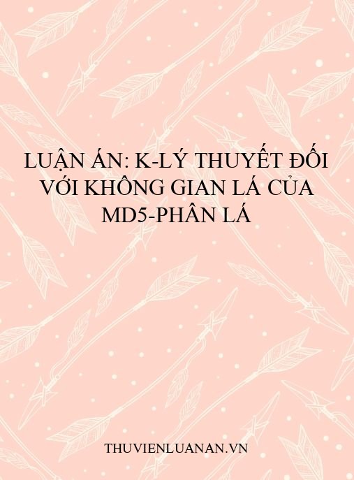 Luận án: K-lý thuyết đối với không gian lá của MD5-phân lá