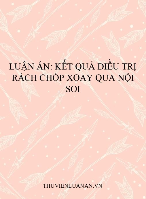 Luận án: Kết quả điều trị rách chóp xoay qua nội soi