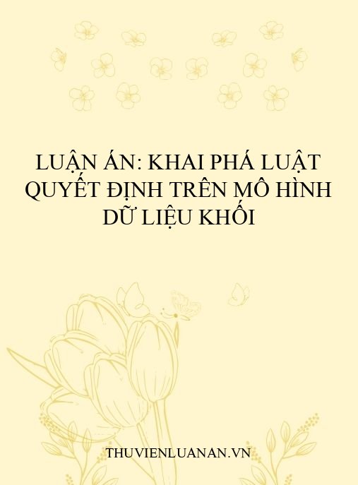 Luận án: Khai phá luật quyết định trên mô hình dữ liệu khối