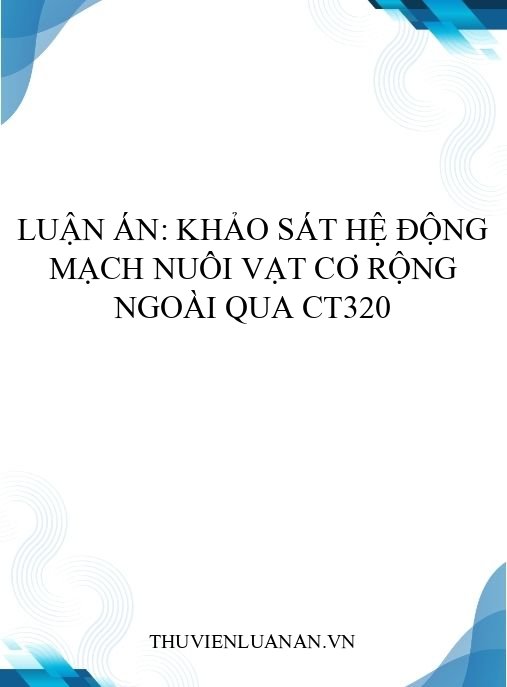 Luận án: Khảo sát hệ động mạch nuôi vạt cơ rộng ngoài qua CT320