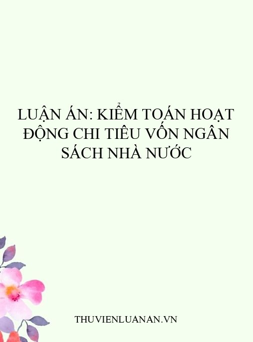 Luận án: Kiểm toán hoạt động chi tiêu vốn ngân sách nhà nước