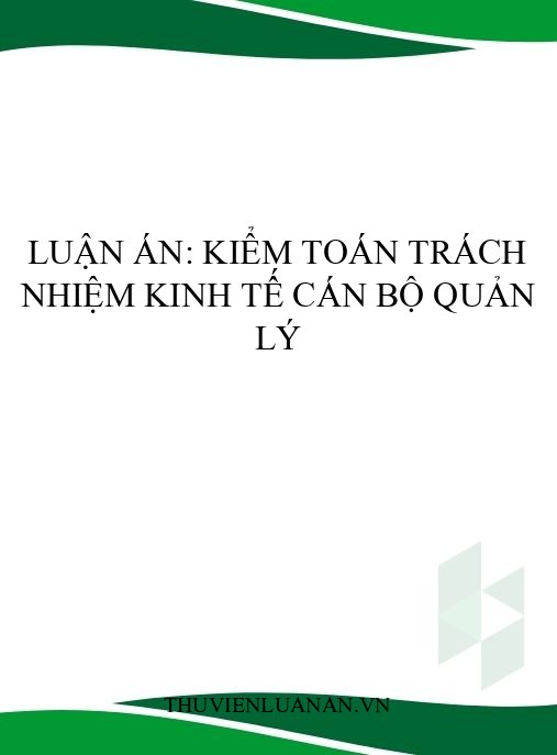 Luận án: Kiểm toán trách nhiệm kinh tế cán bộ quản lý