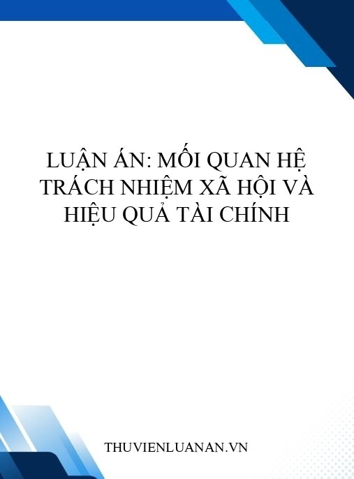 Luận án: Mối quan hệ trách nhiệm xã hội và hiệu quả tài chính