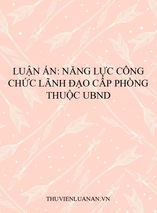 Luận án: Năng lực công chức lãnh đạo cấp phòng thuộc UBND