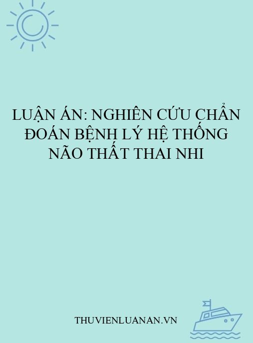 Luận án: Nghiên cứu chẩn đoán bệnh lý hệ thống não thất thai nhi