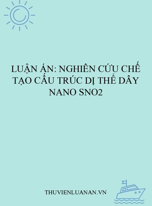 Luận án: Nghiên cứu chế tạo cấu trúc dị thể dây nano SnO2