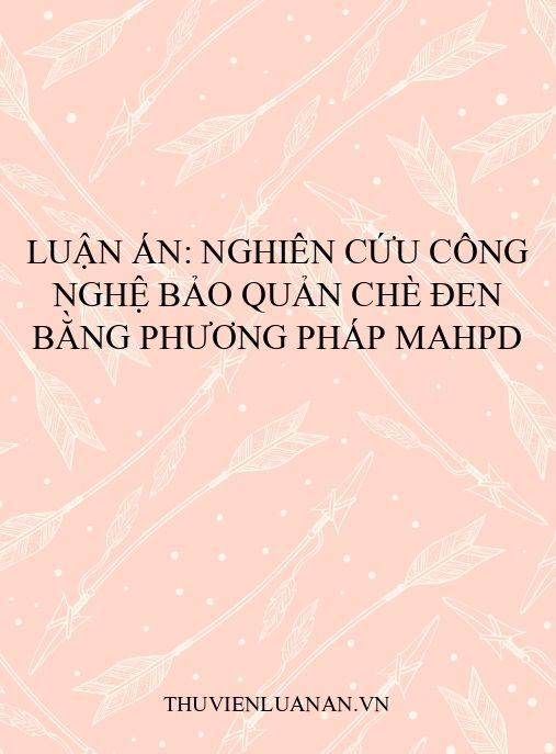 Luận án: Nghiên cứu công nghệ bảo quản chè đen bằng phương pháp MAHPD