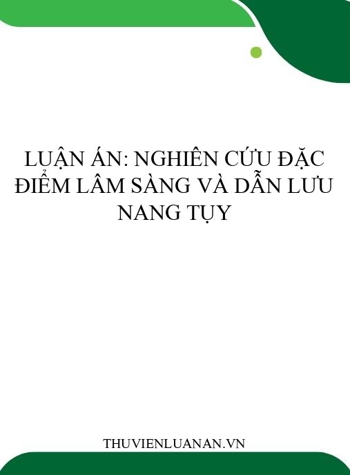 Luận án: Nghiên cứu đặc điểm lâm sàng và dẫn lưu nang tụy