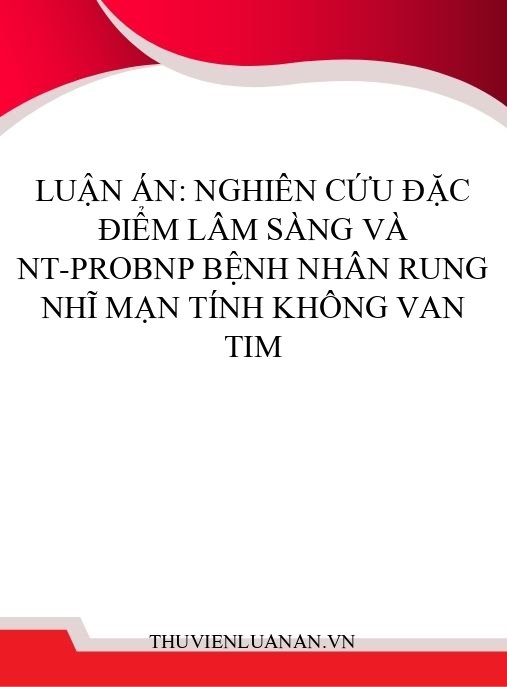 Luận án: Nghiên cứu đặc điểm lâm sàng và NT-proBNP bệnh nhân rung nhĩ mạn tính không van tim