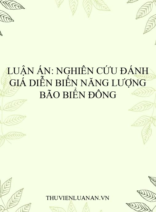 Luận án: Nghiên cứu đánh giá diễn biến năng lượng bão Biển Đông