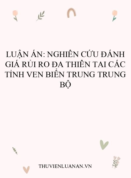 Luận án: Nghiên cứu đánh giá rủi ro đa thiên tai các tỉnh ven biển Trung Trung Bộ