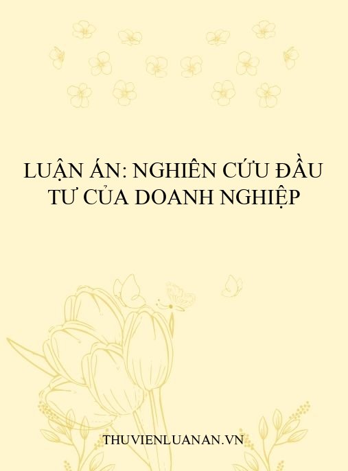 Luận án: Nghiên cứu đầu tư của doanh nghiệp
