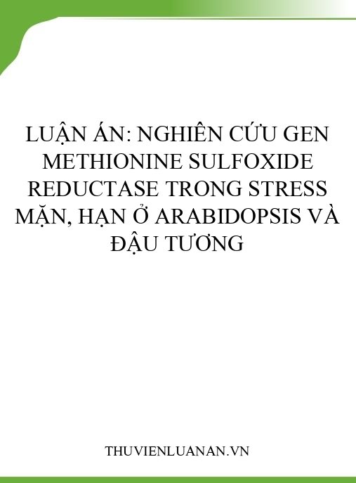 Luận án: Nghiên cứu gen methionine sulfoxide reductase trong stress mặn, hạn ở Arabidopsis và đậu tương