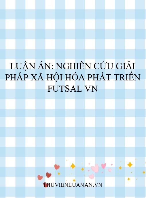 Luận án: Nghiên cứu giải pháp xã hội hóa phát triển Futsal VN