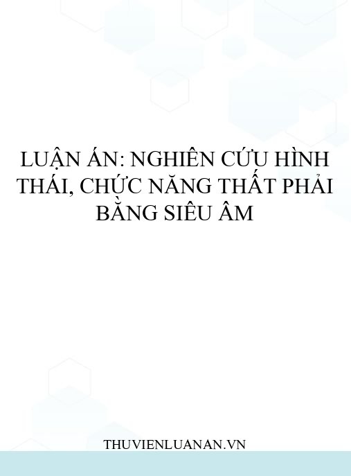 Luận án: Nghiên cứu hình thái, chức năng thất phải bằng siêu âm