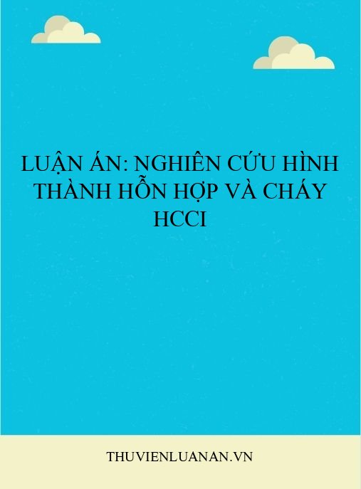 Luận án: Nghiên cứu hình thành hỗn hợp và cháy HCCI