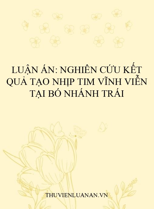 Luận án: Nghiên cứu kết quả tạo nhịp tim vĩnh viễn tại bó nhánh trái