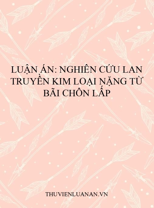 Luận án: Nghiên cứu lan truyền kim loại nặng từ bãi chôn lấp