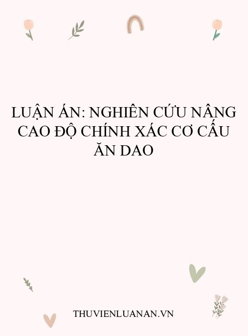 Luận án: Nghiên cứu nâng cao độ chính xác cơ cấu ăn dao