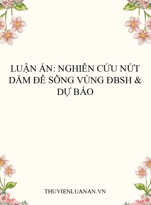 Luận án: Nghiên cứu nứt dăm đê sông vùng ĐBSH & dự báo