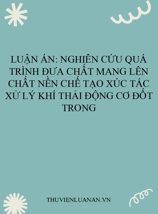 Luận án: Nghiên cứu quá trình đưa chất mang lên chất nền chế tạo xúc tác xử lý khí thải động cơ đốt trong