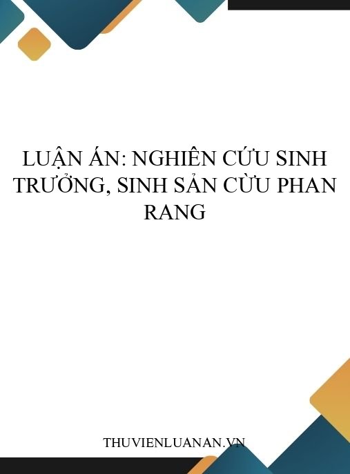 Luận án: Nghiên cứu sinh trưởng, sinh sản cừu Phan Rang