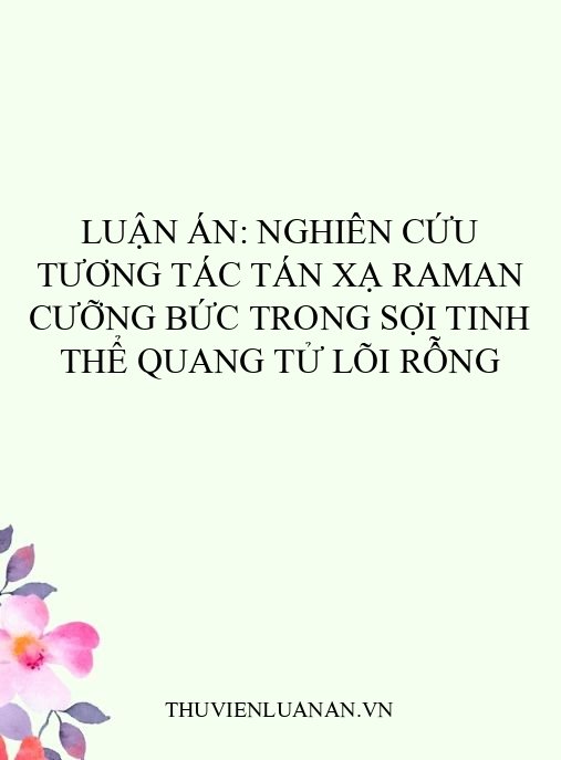Luận án: Nghiên cứu tương tác tán xạ Raman cưỡng bức trong sợi tinh thể quang tử lõi rỗng