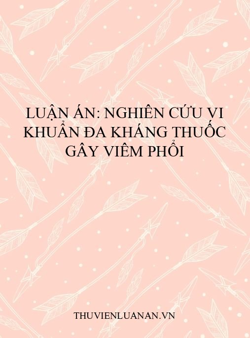 Luận án: Nghiên cứu vi khuẩn đa kháng thuốc gây viêm phổi