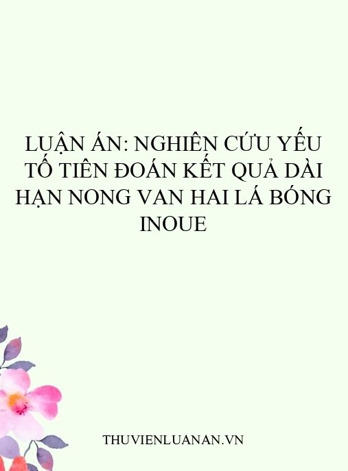 Luận án: Nghiên cứu yếu tố tiên đoán kết quả dài hạn nong van hai lá bóng Inoue