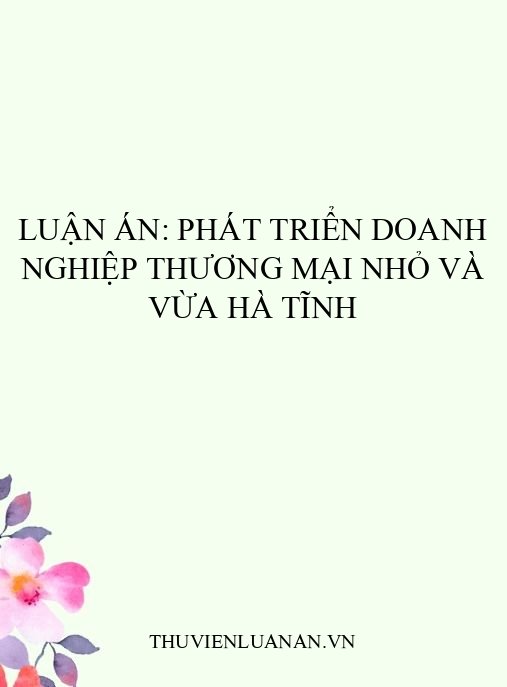 Luận án: Phát triển doanh nghiệp thương mại nhỏ và vừa Hà Tĩnh