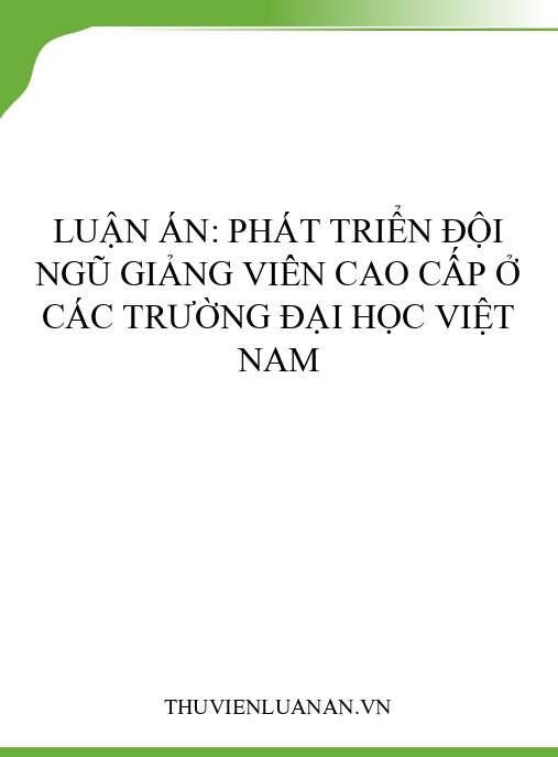 Luận án: Phát triển đội ngũ giảng viên cao cấp ở các trường đại học Việt Nam