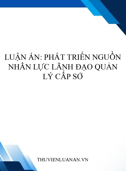 Luận án: Phát triển nguồn nhân lực lãnh đạo quản lý cấp sở